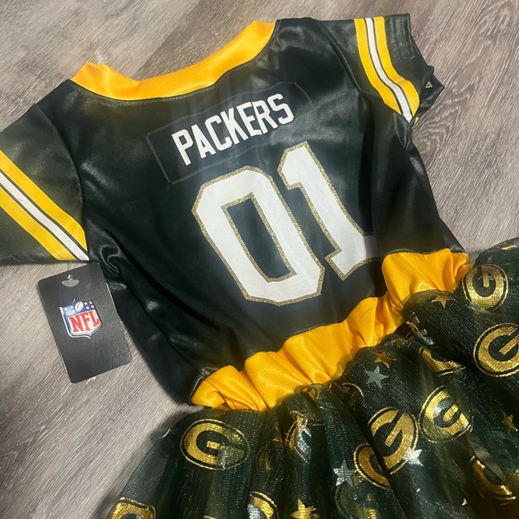 Kids Green Bay Packers Dress - Green and Yellow - Picture 5 of 9